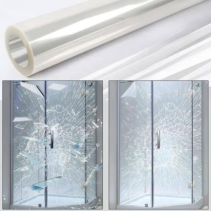 Film de sécurité pour fenêtre, 2/4/8mil, Film de protection Transparent auto-adhésif pour fenêtre de sécurité, Anti-éclatement, pour le bureau et la maison