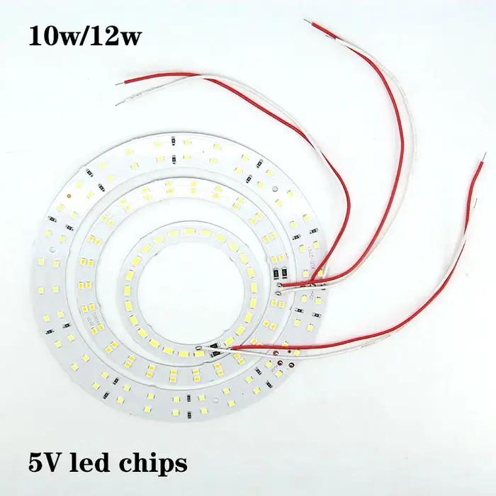 10w 12w LED anneau puce perle lumières fil plomb 5V conseil ampoule Source de lumière Dia 78mm 112mm