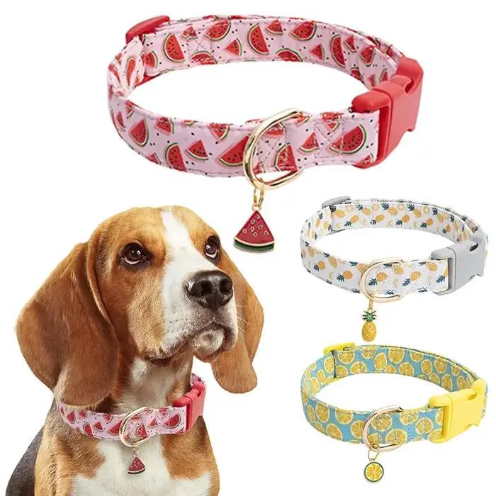 CP602/611-collier de chien de compagnie à motif de fruits avec pendentif en métal