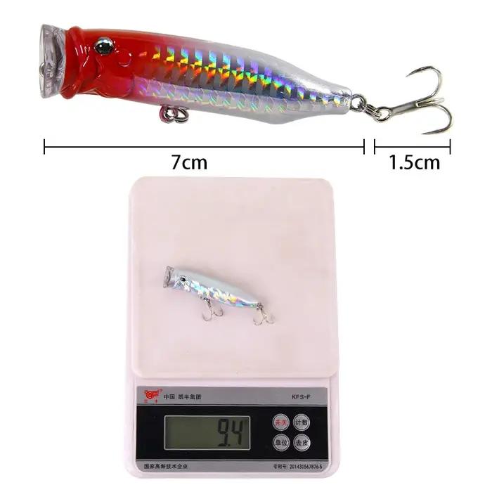 Leurre de pêche flottant Popper Wobbler avec 6 # Crochets 6.5cm 10g appâts artificiels Crankbait P