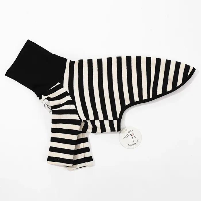 Vêtements pour Animaux de Compagnie à Rayures Noires et Blanches Nouveaux Vêtements de Printemps et d'Été pour Chiens Chemise pour Couple Chat Chien Chiot Occasions Spéciales
