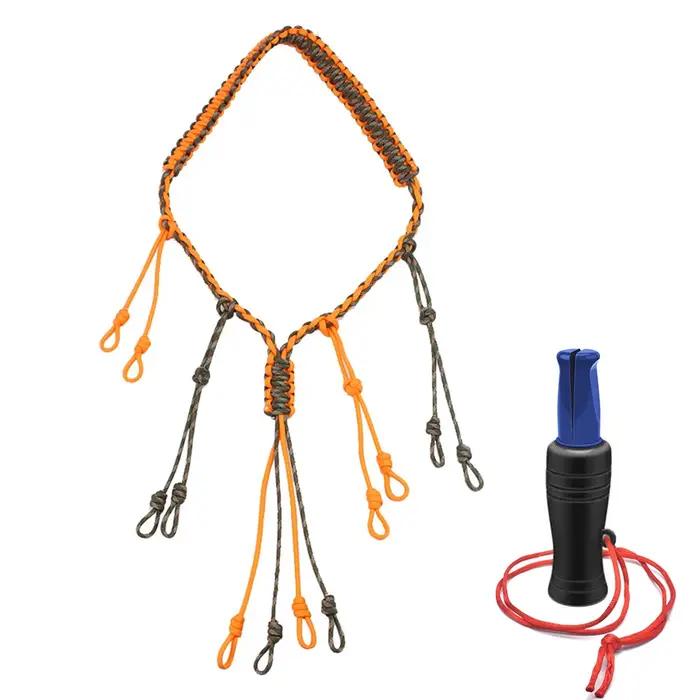 Lanière d'appel de canard 12 boucles amovibles - Tressée main pour appeaux - Accessoire de chasse aux oies