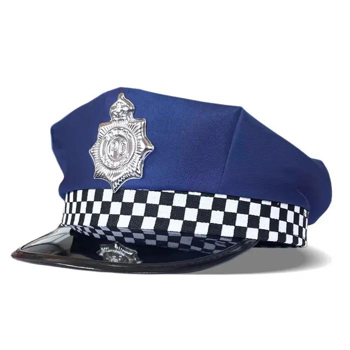 Ensemble de jeu de rôle de policier pour adultes, 6 pièces, chapeau de policier, bâton en plastique, talkie-walkie, cravate, gant, sifflet, accessoires de cosplay