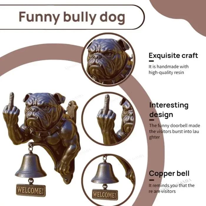 Sonnette Bulldog Unique - Design Amusant et Rustique pour les Amateurs de Chiens