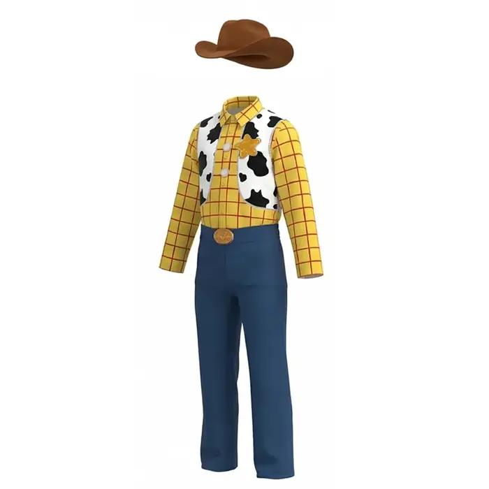 Ensemble de costume de cowboy western, chemise à carreaux imprimée vache, pantalon, chapeau, déguisement de cowgirl pour Halloween, carnaval, fête, pour adulte
