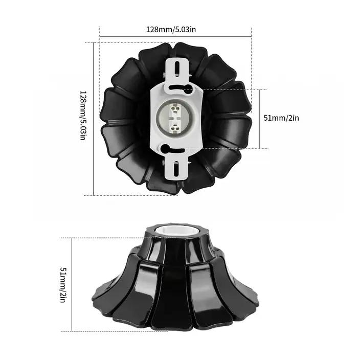 1/2 pièces E/26E27 supports de lampe suspendue en forme de pétale-douille de Base fixe minimaliste noir/blanc