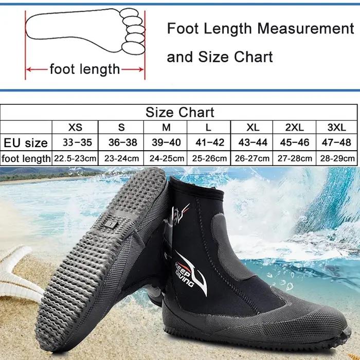 Bottes de plongée en néoprène 5mm, chaussures d'eau pour plongée en apnée, montantes, imperméables,