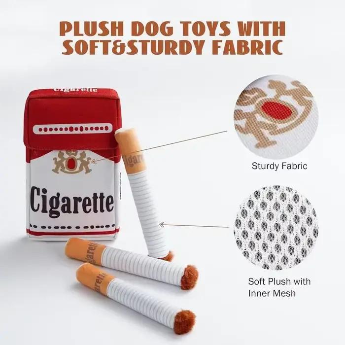 Jouet interactif en peluche conception cigarette créative pour chiens de petite à moyenne taille jouer divertir occasions spéciales