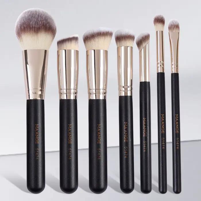 MAANGE 7 pièces/ensemble pinceaux de maquillage pour fond de teint cosmétique poudre correcteur Blus