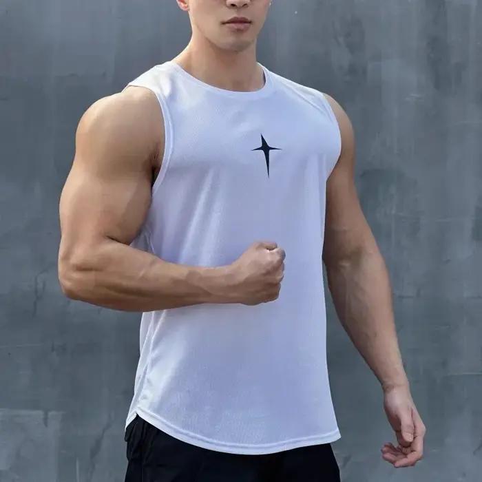 Été gilet sans manches sport de plein air débardeur course fitness maillot de corps séchage rapide c