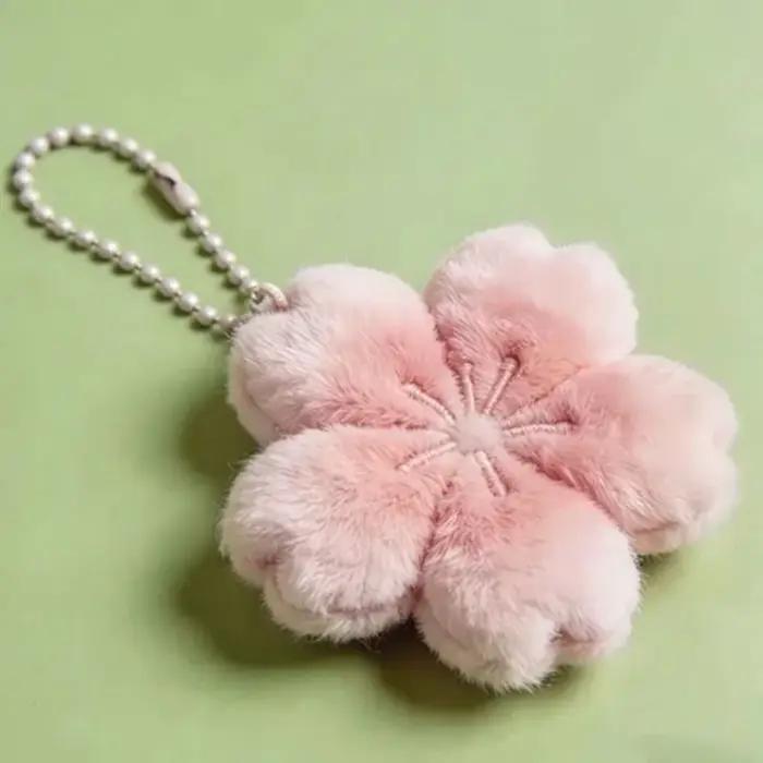 Pendentif Fleurs de Cerisier en Peluche Réconfortante Cadeau Mignon Pour Fille Occasions Spéciales Porte-Clés Doux