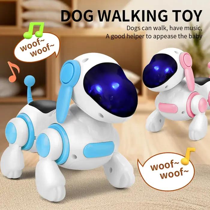 Chien robotique interactif intelligent simulation de lumière de marche son musique éducateur pour enfants ramper chant et interactif nouveau jouet occasion spéciale