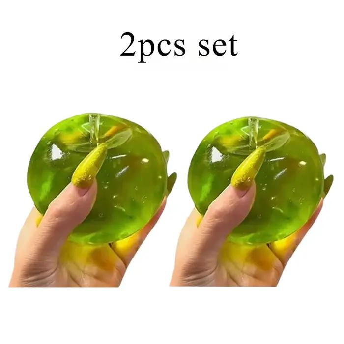 Pomme verte à presser relaxante jouet anti-stress pour adulte en plastique souple à offrir occasions spéciales