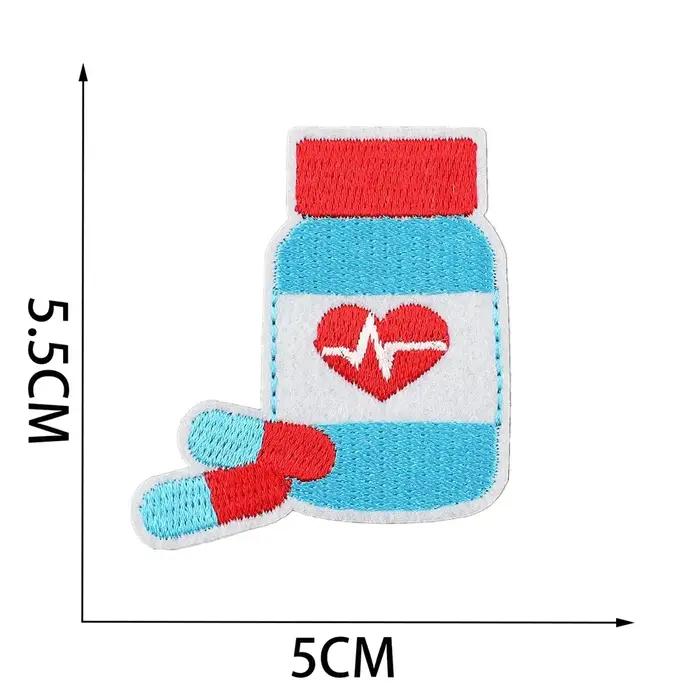 Fer sur patchs autocollants pour vêtements Patch de couture médical hôpital infirmière broderie Applique Badge sac à dos décoration rayures