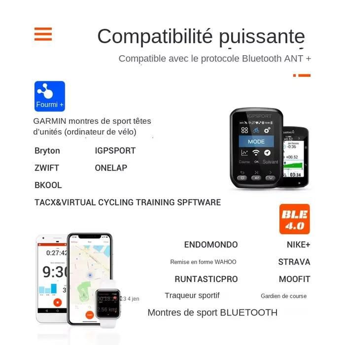 Compteur de vitesse Magene S3 avec capteur de cadence ANT Bluetooth pour vélo occasion sportive ou cadeau de course