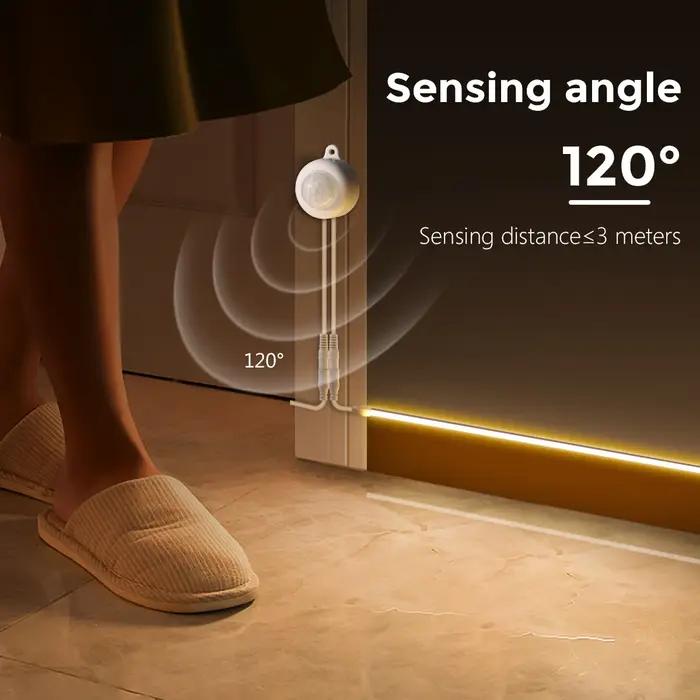 Bande lumineuse LED avec capteur de mouvement PIR sans fil, 12V, pour bricolage, cuisine, rétro-écla
