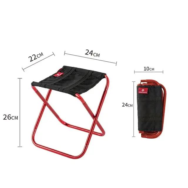 Tabouret pliable portable banc d'extérieur ultra léger métro train voyage pique-nique camping pêche gris clair polir riz blanc