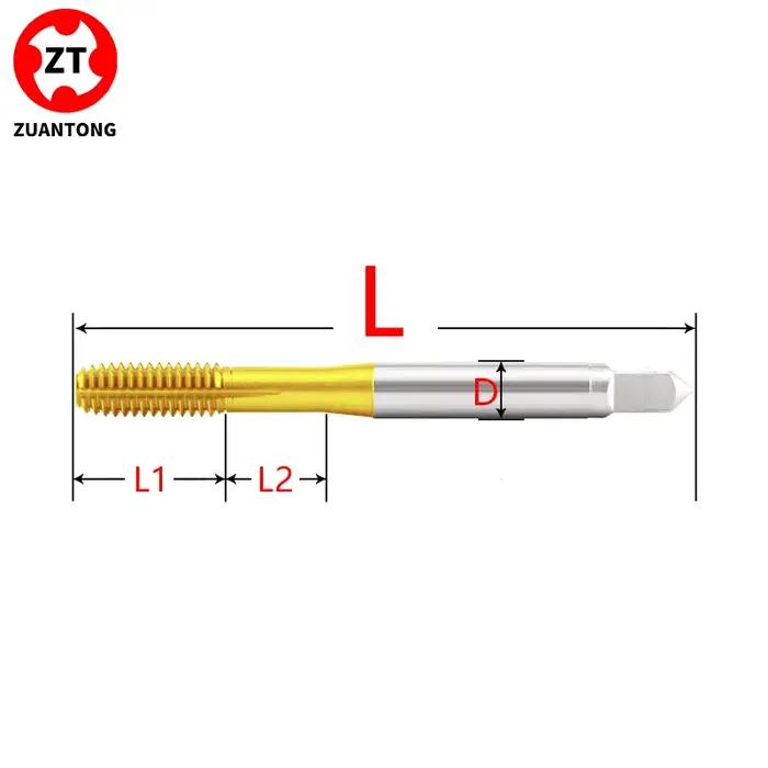 Tarauds de filetage pour machine ZUANTONG HSSE-M42 norme JIS M3M4M5M6M7 M8M9M10 M11 M12 M14 M16 pour aluminium/acier