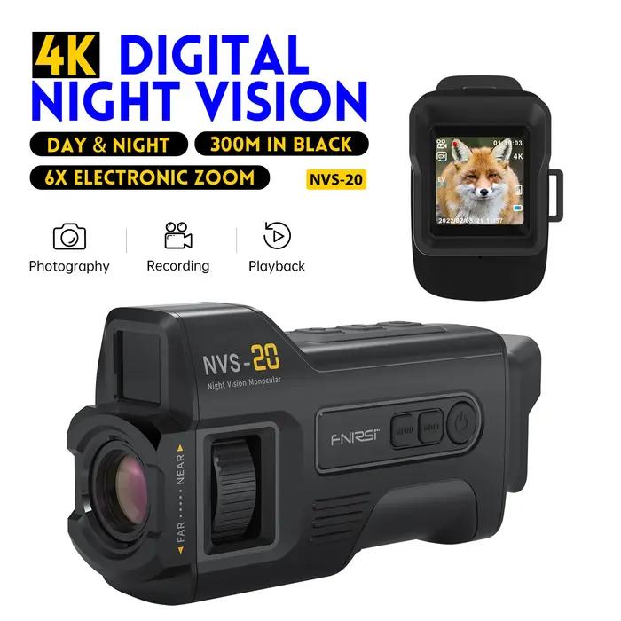 Monoculaire vision nocturne FNIRSI NVS-20 4K HD - Jumelles 6X zoom numérique jour/nuit chasse