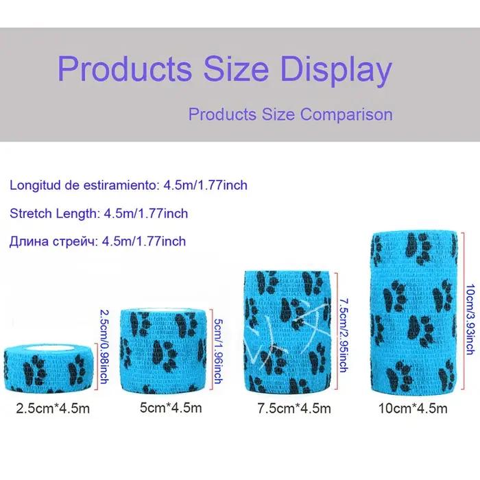 Bandage élastique auto-adhésif imprimé à motifs d'animaux, 4.5m, bande d'enveloppe de sport pour les