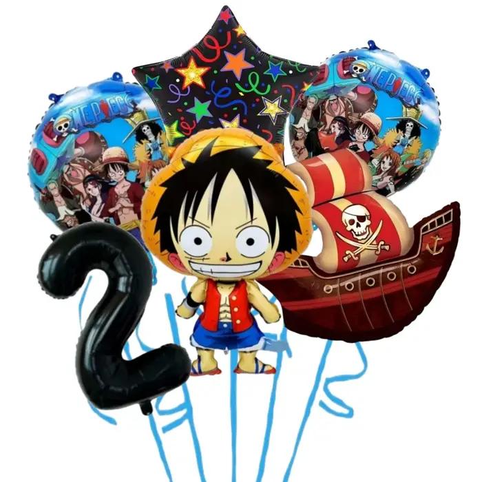 One Piececeed Luffy Zoro thème 32 pouces numéro étoile bateau Pirate feuille Ballon accessoires cade