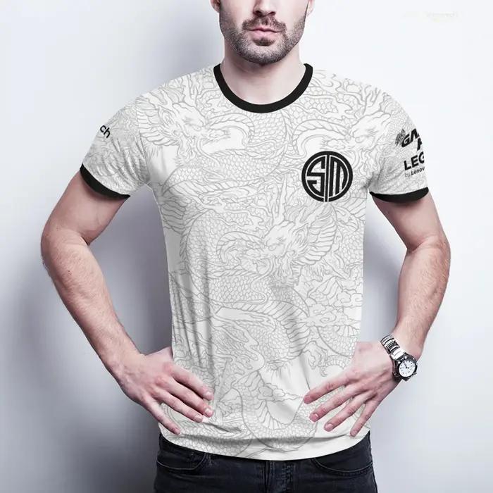 E-sport jeu équipe uniforme Tsm hommes formation respirant séchage rapide sport tops dragon motif mode surdimensionné t-shirt enfants