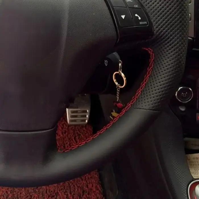 Juste de Volant de Voiture en Cuir Noir Antidérapant Tressé, Accessoires d'Nikpour Fiat Bravo 2007-2