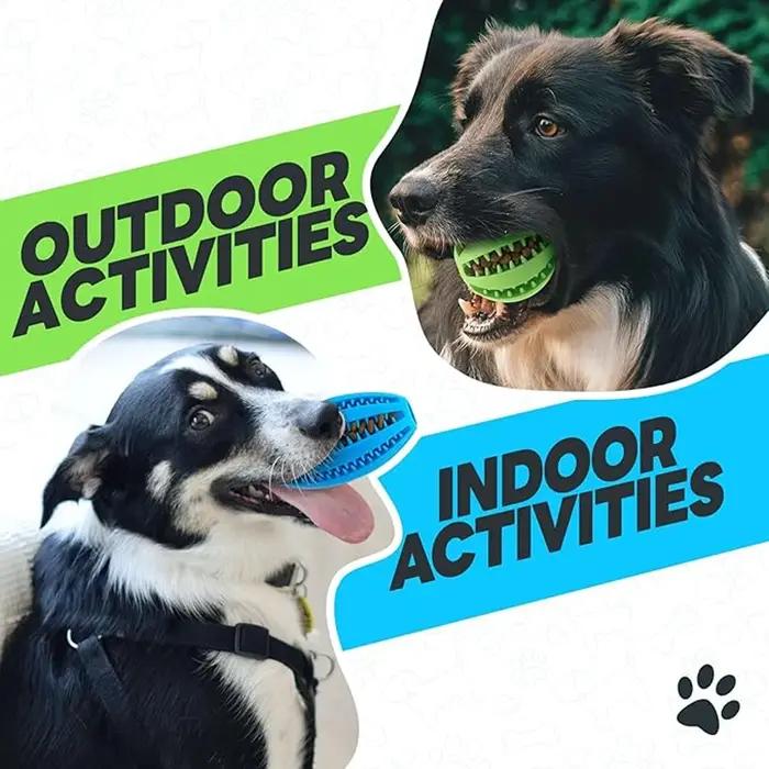 Balle distributrice de nourriture interactive en caoutchouc pour chiens de petite, moyenne et grande taille, jouet de nettoyage des dents, balles couineuses à remplir de friandises pour chiens, jouets pour chiens occasions spéciales