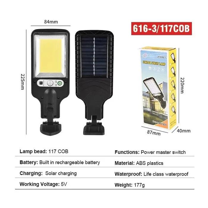 1/2/6pc capteur de mouvement solaire lumières extérieures étanche 117COB LED sécurité appliques mura