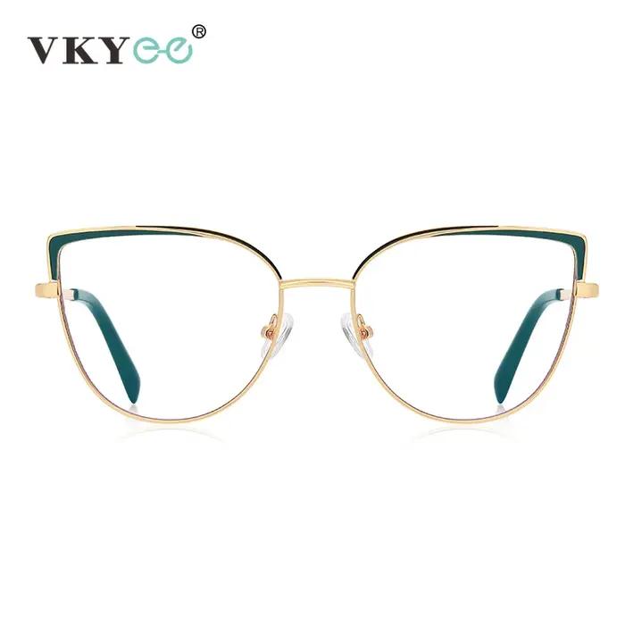 VICKY Vintage métal grand cadre Design classique lunettes pour femmes Anti-lumière bleue lunettes de