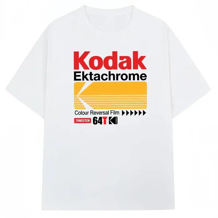 T-shirt homme 100 % coton Kodak Été 2026 pour sports de plein air, streetwear décontracté, couleur u