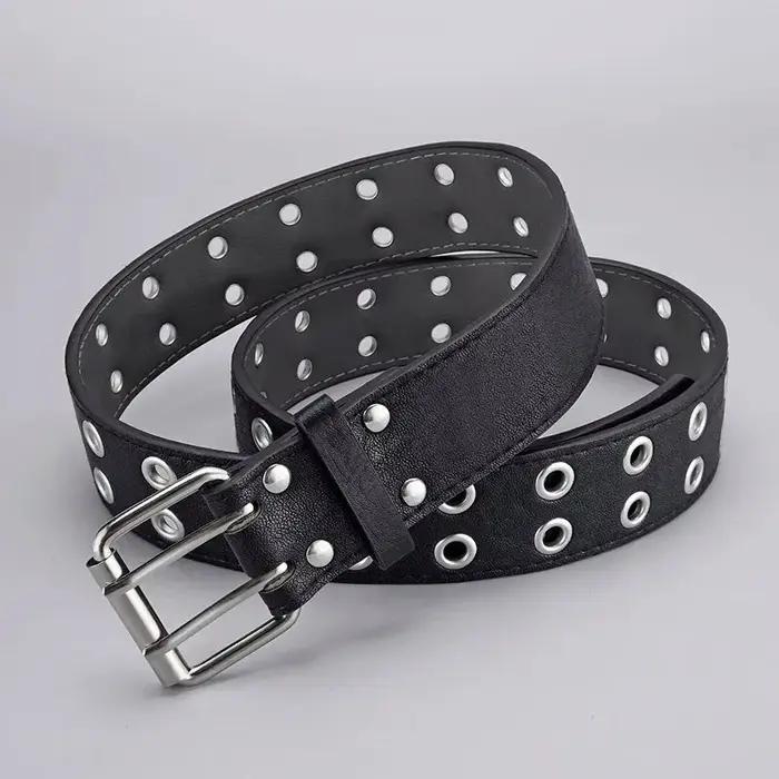 Ceinture tendance Simple à Double trou pour hommes et femmes, 1 pièce, Style Punk Hip Hop Rock, sous