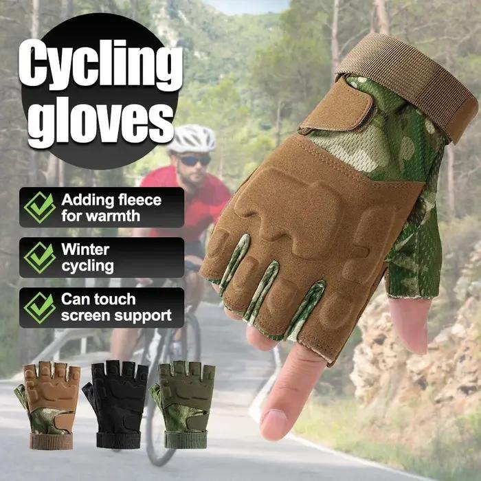 Mitaines demi-doigts absorbant les chocs pour chasse vélo escalade paintball et sports tactiques
