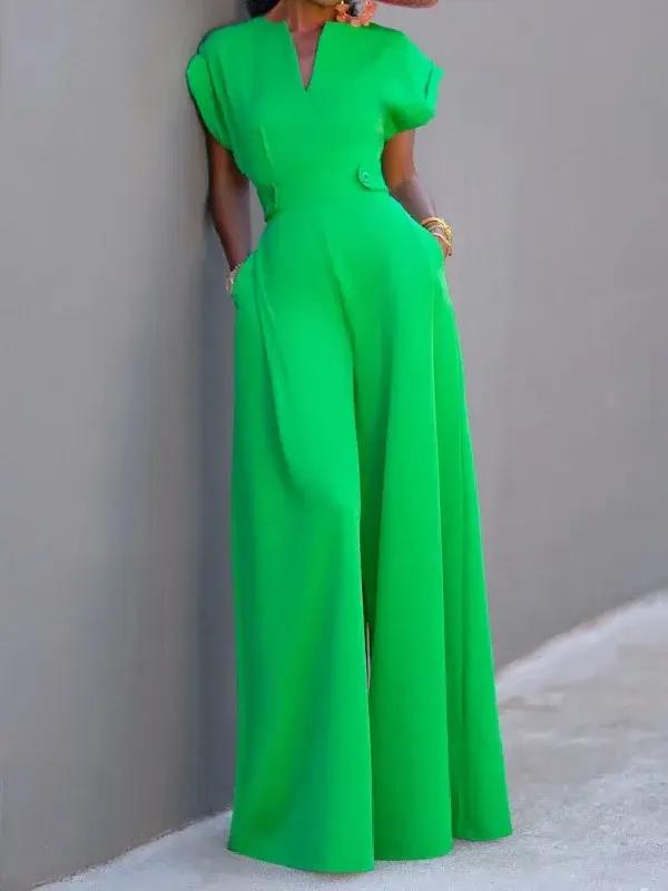 Yeezzi femmes noir blanc couleur jambes larges combinaisons 2025 nouvel été manches courtes mode ample urbain décontract
