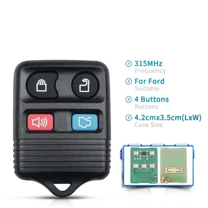 KEYYOU – clé télécommande de voiture à 4 boutons, entrée sans clé, 315/433Mhz, pour Ford Focus Musta