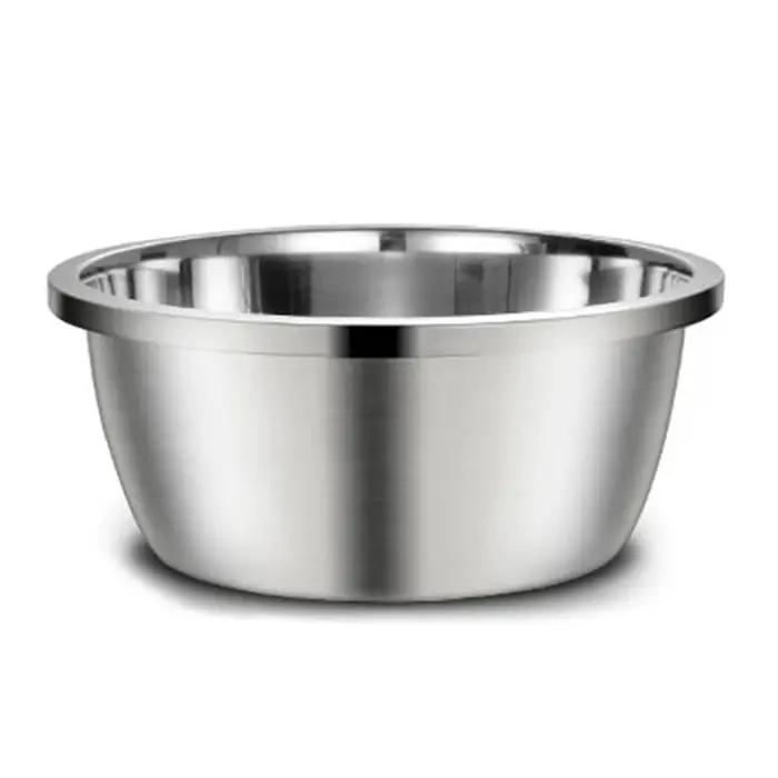 Mangeoires rondes en acier inoxydable pour chiens, bol d'eau et de nourriture pour petits, moyens et grands chiens, fournitures pour animaux de compagnie, 20cm, 24cm, 28cm, 30cm