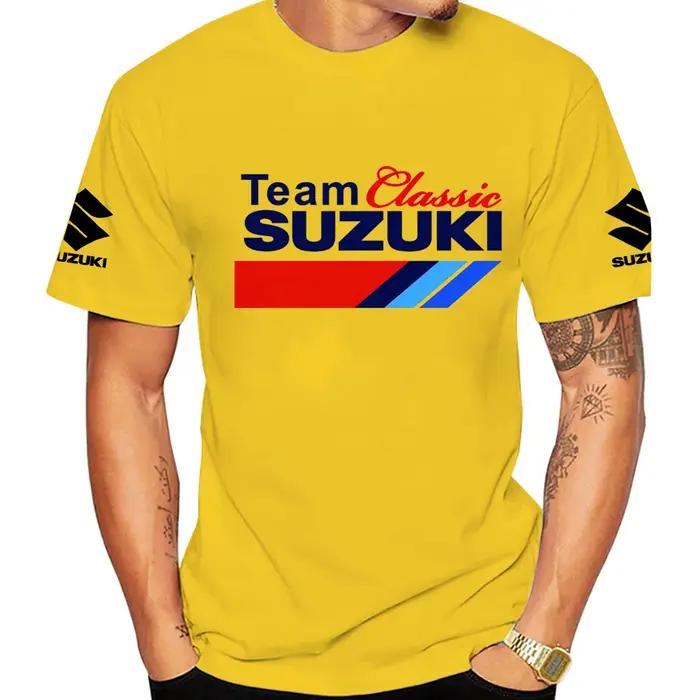 T-shirt classique pour homme en coton 100% pour les passionnés de moto Suzuki, idéal pour les sports