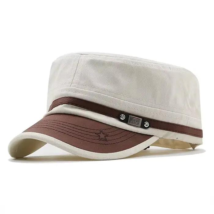 Chapeau de cadet décontracté pour hommes, casquettes à dessus plat, mode visière en coton, chapeaux