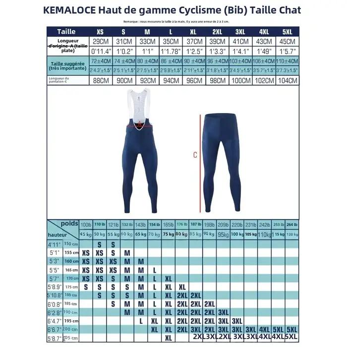 KEMALOCE hommes pantalons de cyclisme été et automne séchage rapide bleu/noir/gris Gel Pad vtt vélo bavoir pantalon haut