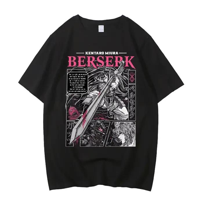 Berserk T-shirt bande Guts Berserker armure horreur Anime coton haute qualité à manches courtes T-shirt hommes