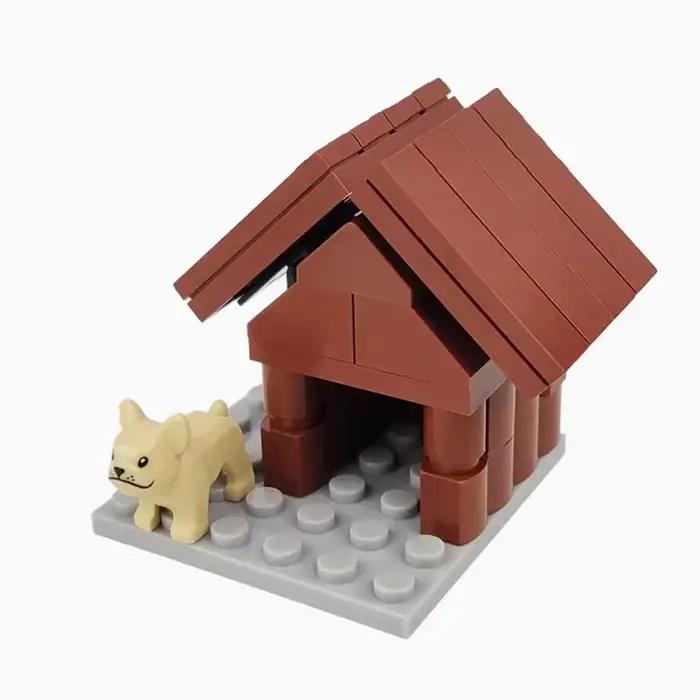 Blocs de construction bouledogue français, Mini figurines d'action, jouets en briques