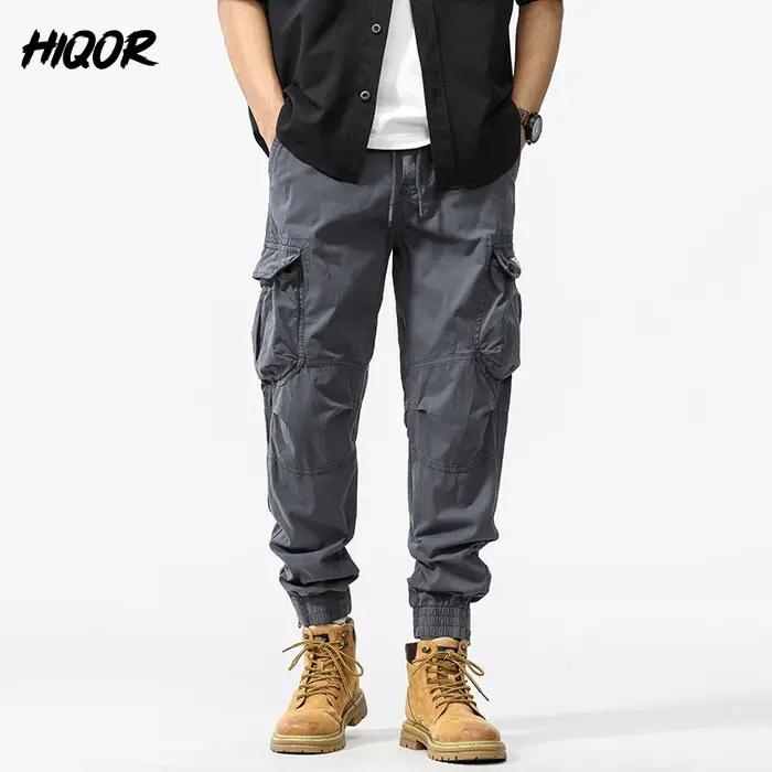 Pantalon cargo oversize homme HIQOR coton baggy travail loose outdoor Y2k casual