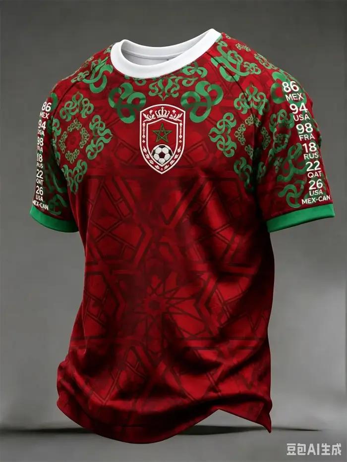 Nouveau maillot domicile/extérieur parent-enfant de l'équipe du Maroc 2026, T-shirt rouge et vert à