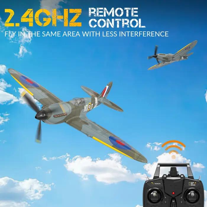 Nouveau Spitfire RC avion 2.4G 4CH 6 axes EPP 400mm envergure RC chasseur avec stabilisateur Xpilot une clé voltige RTF