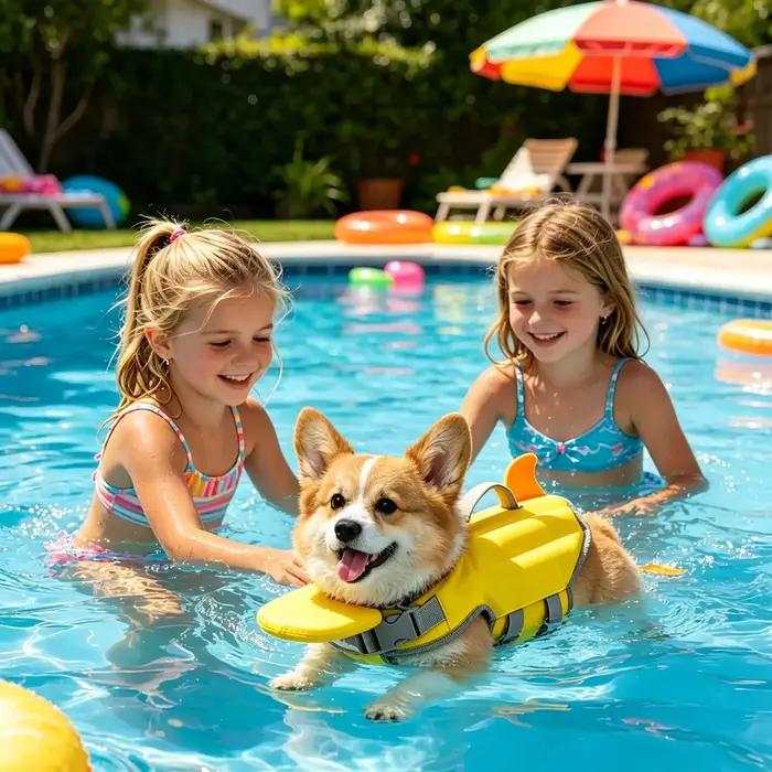 Gilet de sauvetage pour chien à haute flottabilité avec poignée