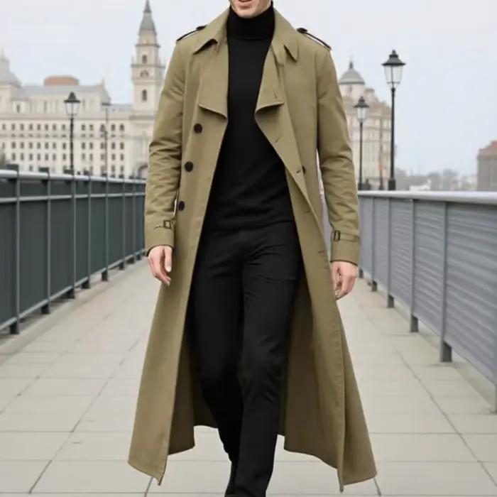 Veste coupe-vent longue polyvalente pour hommes: Trench-Coat léger printemps-automne pour Streetwear