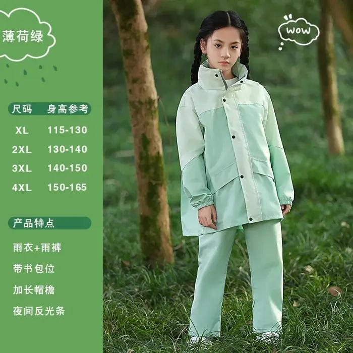 Enfants imperméable costume âge 6-16 ans garçon fille enfants vêtements de pluie enfants manteau de pluie veste imperméable Poncho en plein air randonnée équipement de pluie
