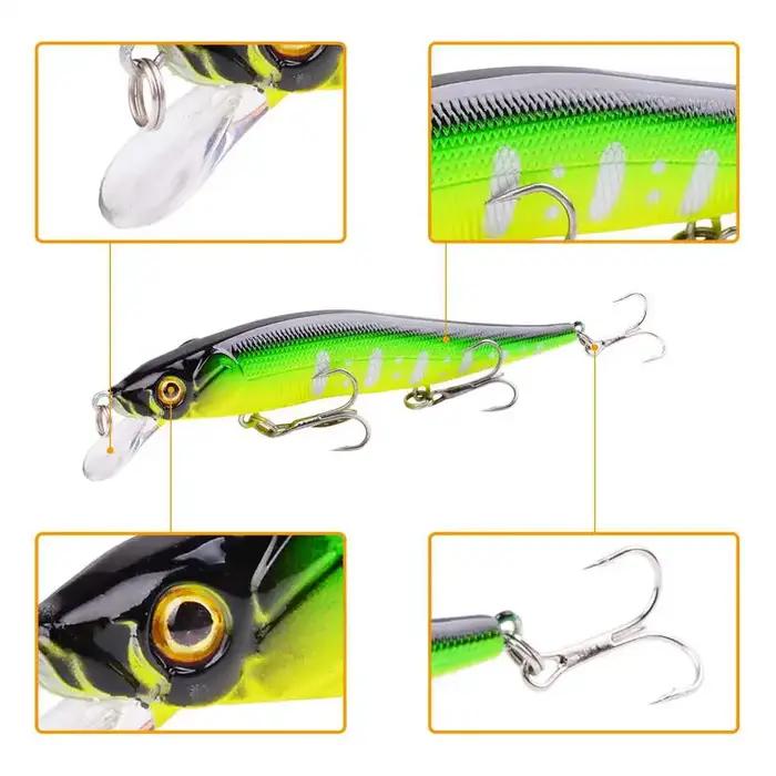 Leurre minnow rigide pour la pêche,appât artificiel flottant, d'achigan, style crankbait, pour broch