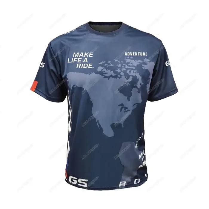 Motorrad pour BMW R1250 GS moto Motorsport maillots de course aventure équitation sport voyage T-Shirt été séchage rapide bleu foncé
