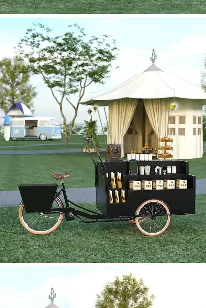 Présentoir pour tricycle, stand de marché, flotteur de cyclisme Mobile, stand créatif pour café, lait, thé